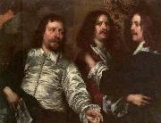 DOBSON, William The Painter with Sir Charles Cottrell and Sir Balthasar Gerbier about oil on canvas